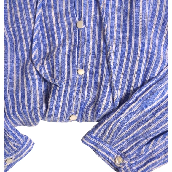 Rails Striped Summer Linen Dress Tiered Ruffle Skirt Sz Medium - Picture 10 of 12